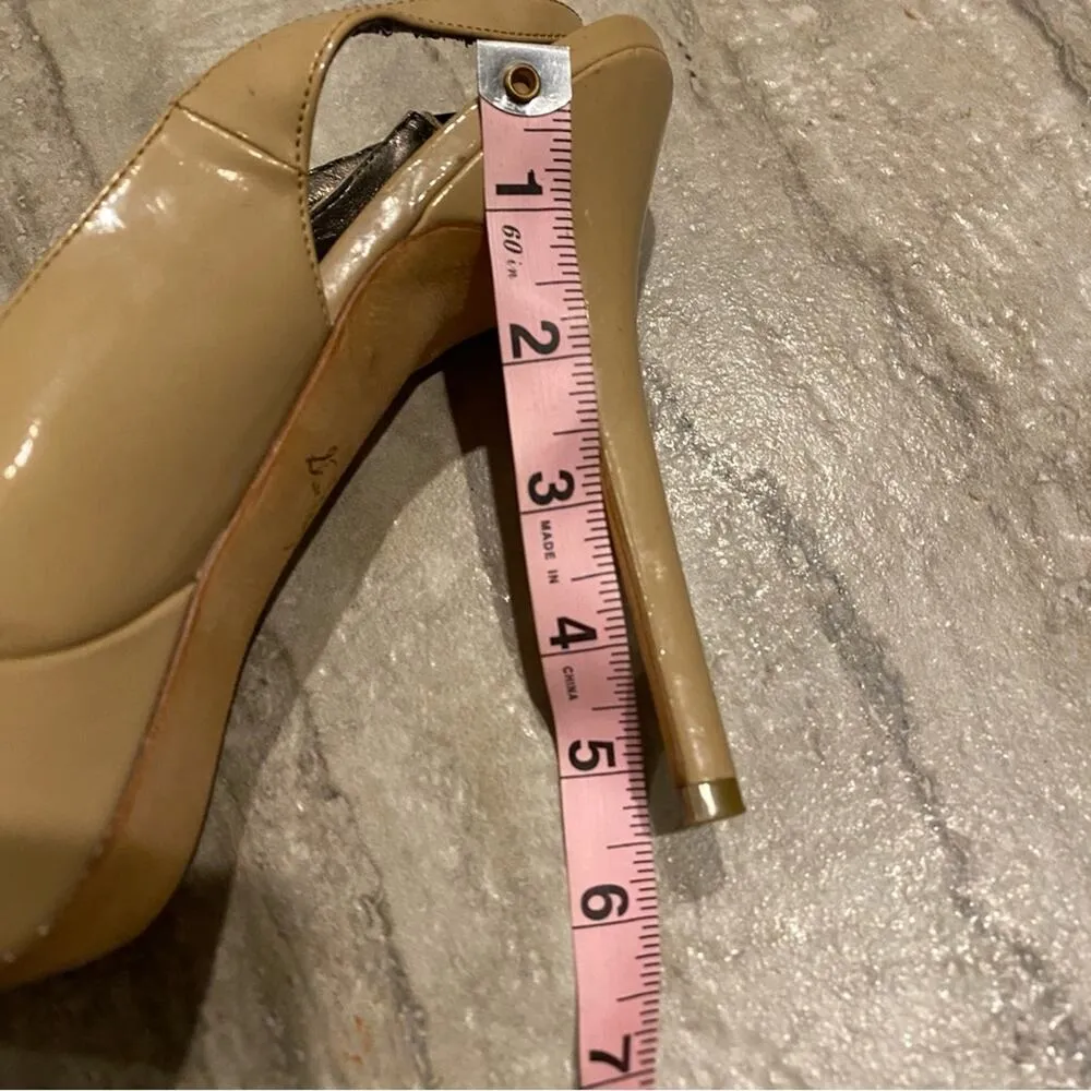 Sam Edelman Women's Beige Peep-Toe Slingback Heels - Image 7