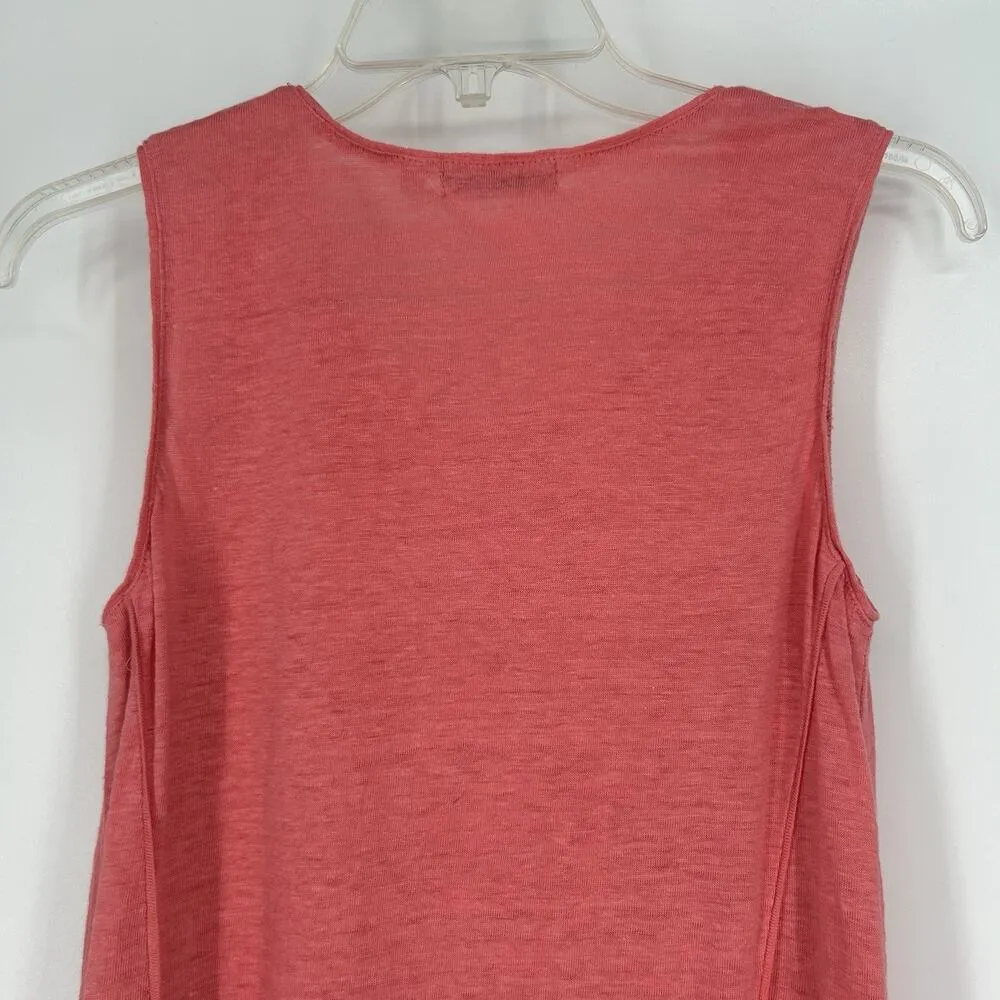 Habitat Linen Tank Top Pink Lagenlook Minimalist Sleeveless Casual Size S - Image 5