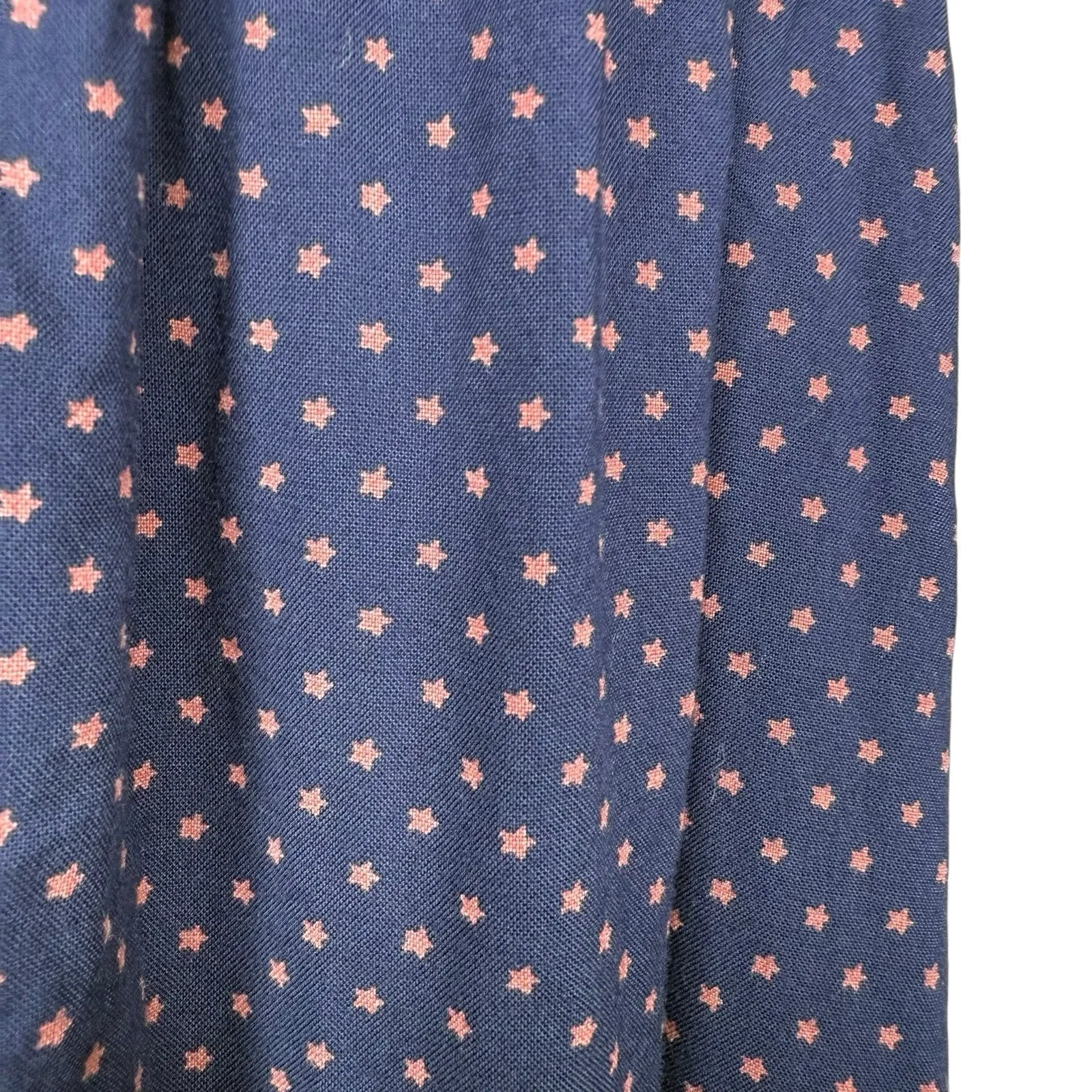 Denim & Supply Ralph Lauren Babydoll Dress XL Blue Red Stars Ruffle Trim Pockets - Image 7