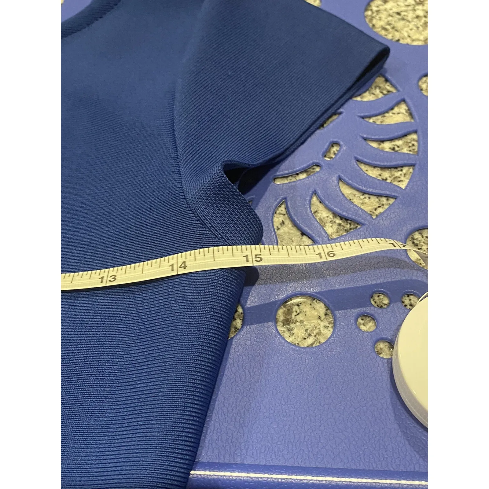 BCBG maxazria Blue‎ Mini Dress Bodycon Short Sleeve Zipper Cobalt Size xs - Image 10