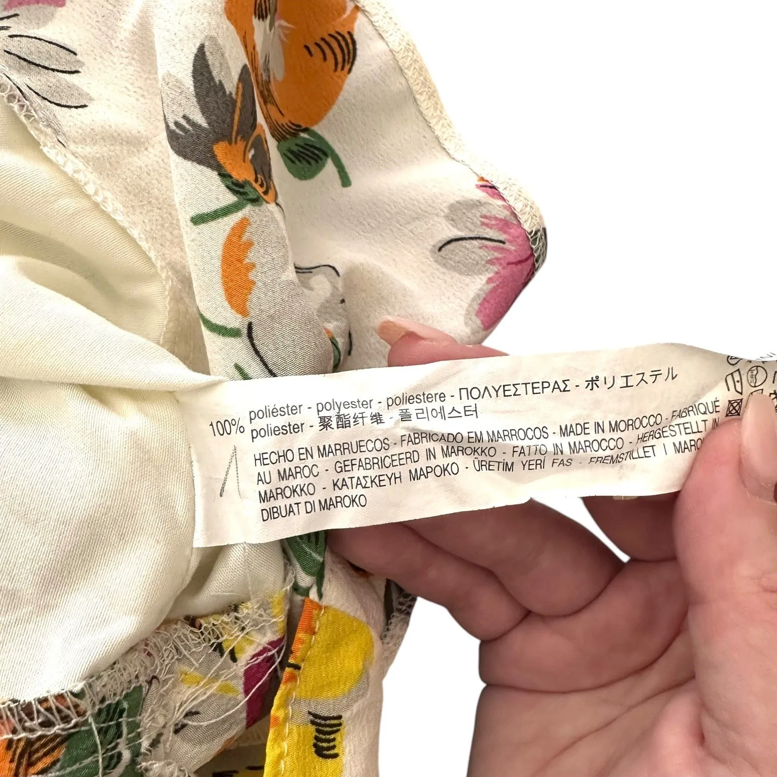 ZARA Floral Ruffled Tie Detail Mini Skirt XS‎ - Image 5