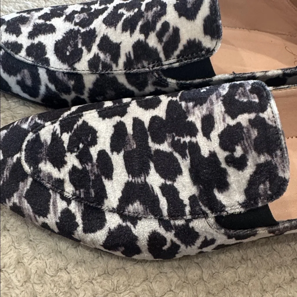 J CREW Velvet Leopard Convertible Smoking Slippers Loafers J7650 8 - Image 5