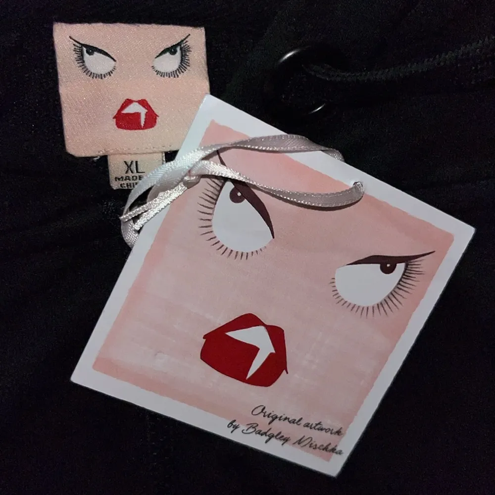 Badgley Mischka NWT Sz XL Black - Graphic Zip Up French Terry Sweatshirt Hoodie - Image 7