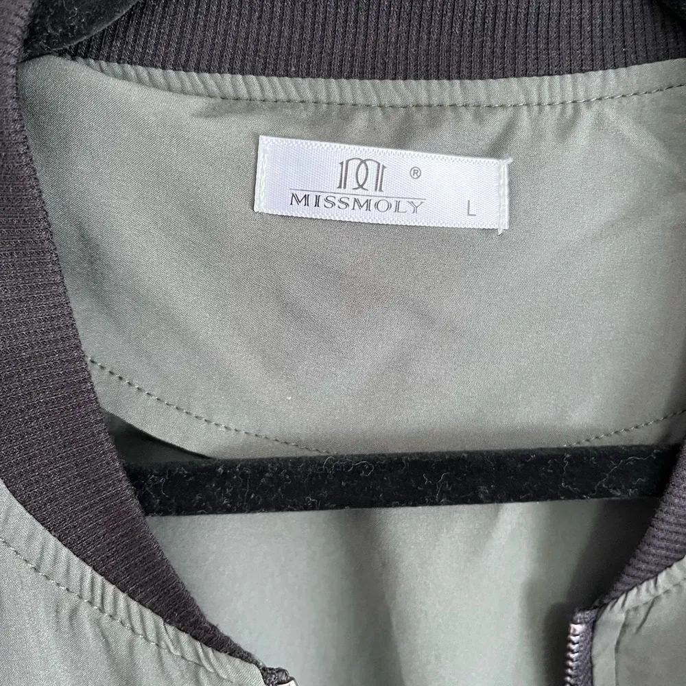 MISSMOLY Army Green Thin Jacket Coat. Women’s Size L. EUC Black Size L - Image 4