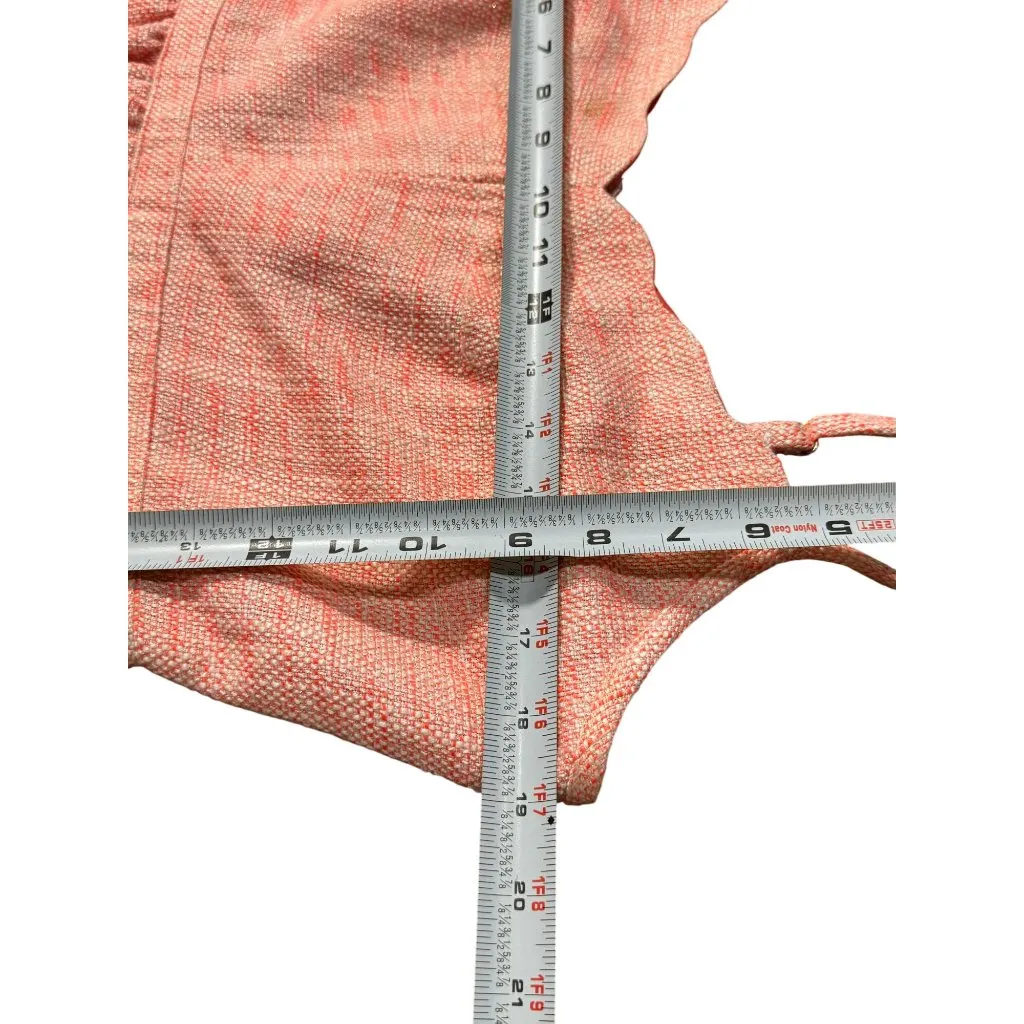 J. Crew womens summer party dress Size 12 Orange/white/Pink pockets Sleeveless Pink - Image 7