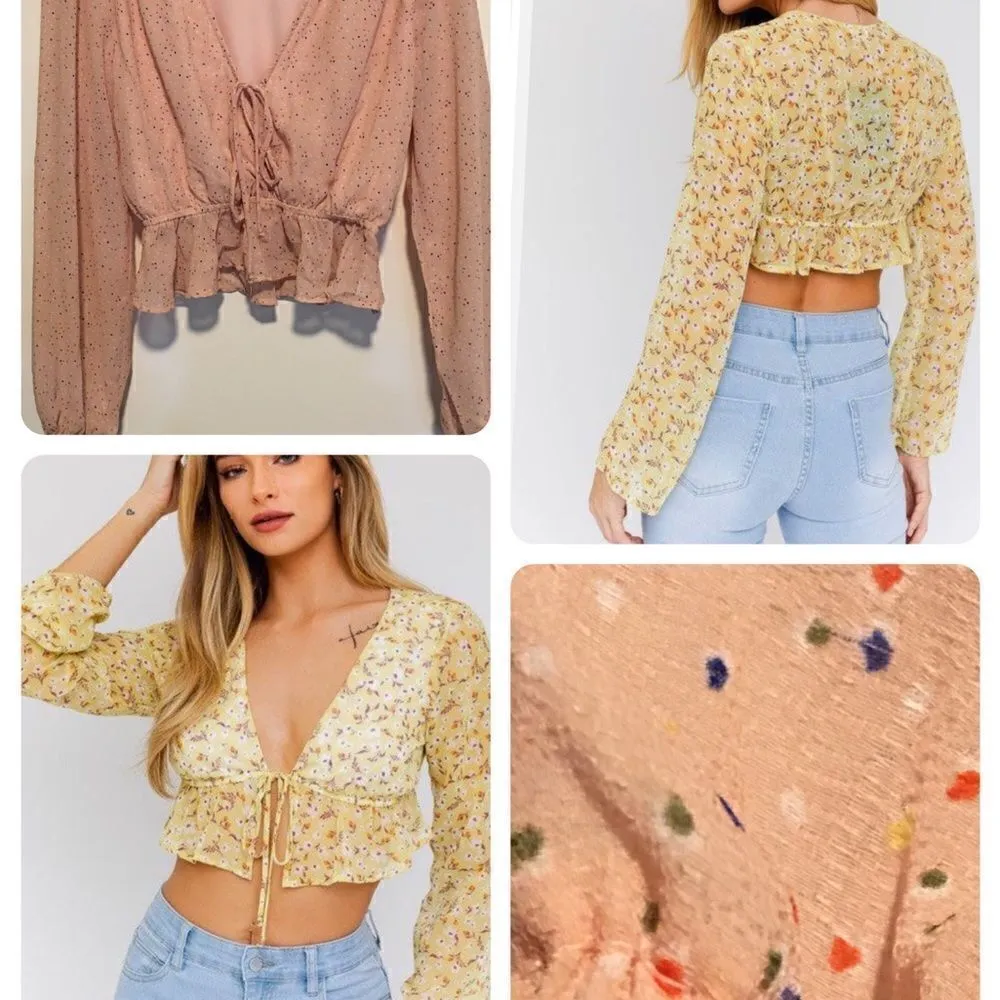 LE LIS BLUSH PINK BIRTHDAY CAKE CROP BLOUSE - Image 7