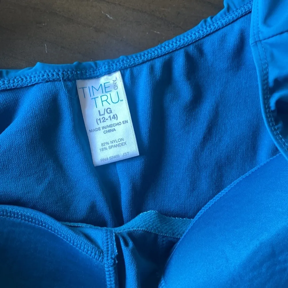 One piece swimsuit ruffle shoulder teal size L‎ Size L - Image 3