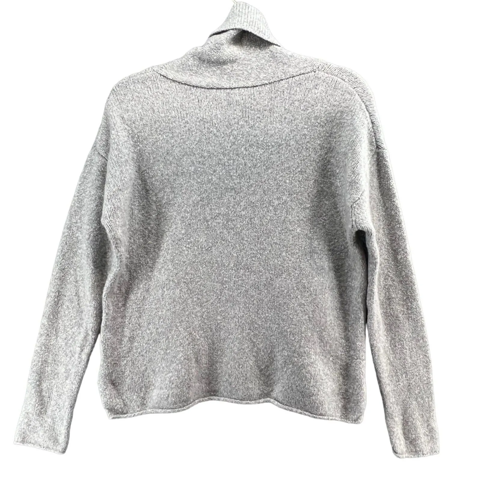 Athleta Sweater Women XS Gray Wool Blend Knit Brindle Funnel Pullover Cozy Cabin - Image 3