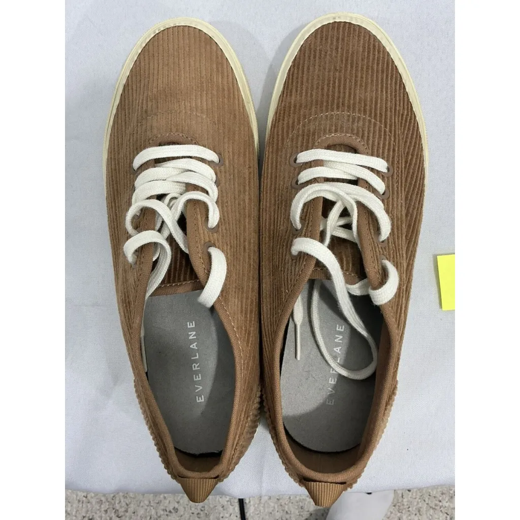 Unisex Everlane Woman8.5 Man 6.5 Brown Cordaroy Lace Up Sneakers - Image 5