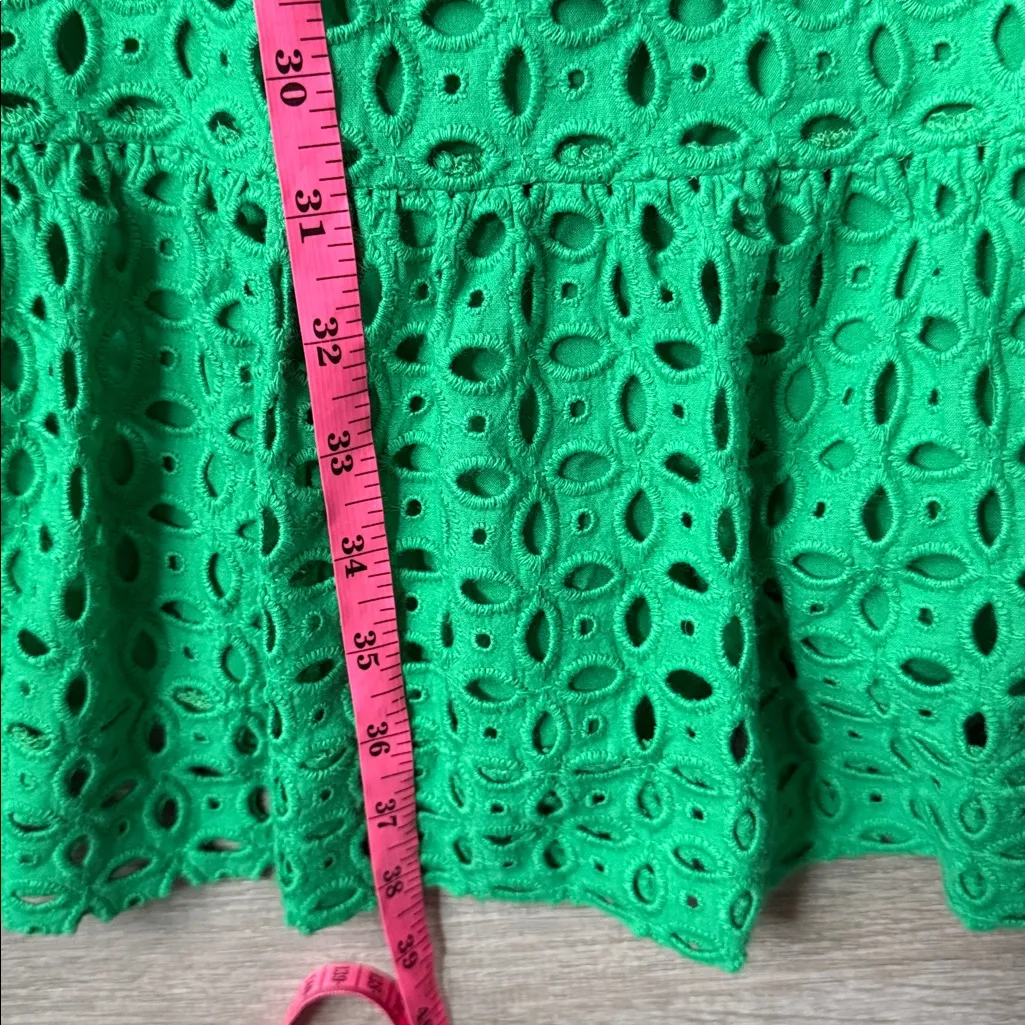 ANTHROPOLOGIE The Somerset Mini Dress: Eyelet Edition In Green XL - Image 11