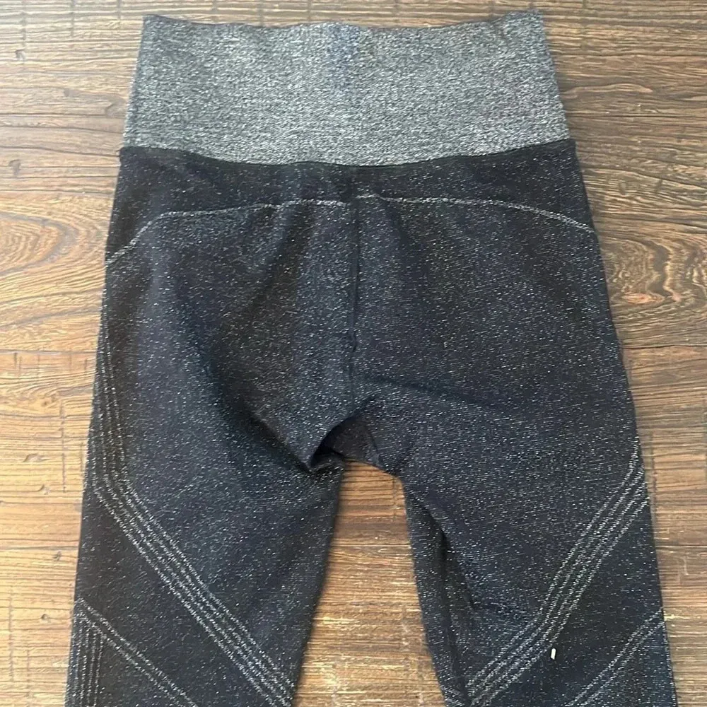 Athleta  Twilight Tight Black Silver Sparkle Size Small Athleisure - Image 8
