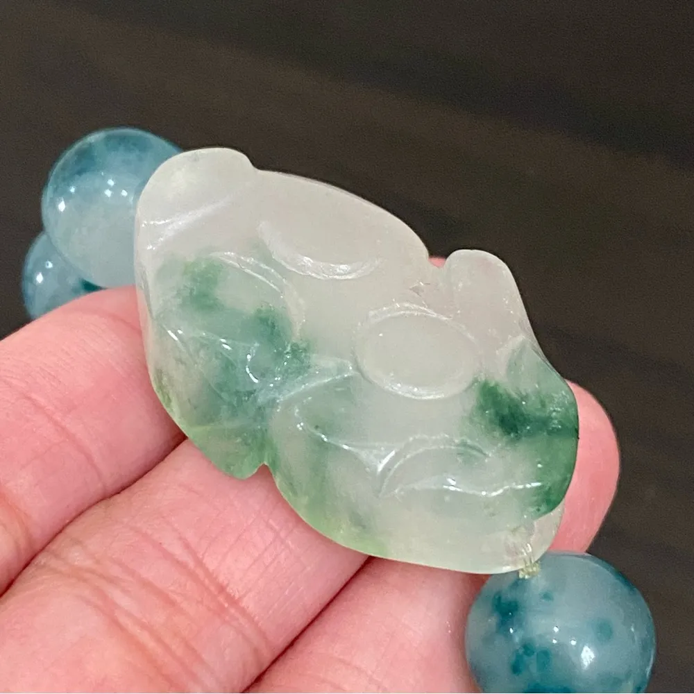 Handmade Pi Xiu Green Chalcedony Beads Natural Gemstone Lucky Bracelet One Size - Image 14