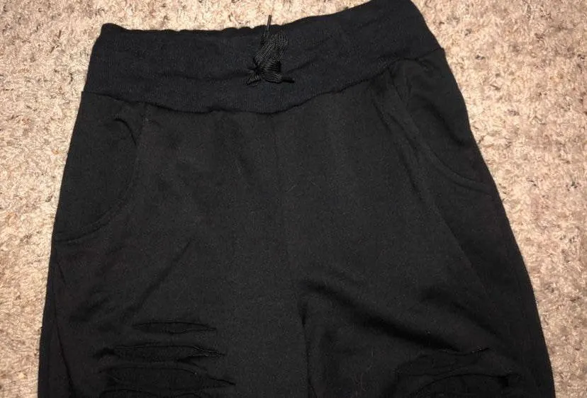 Black Ripped Joggers - Image 3