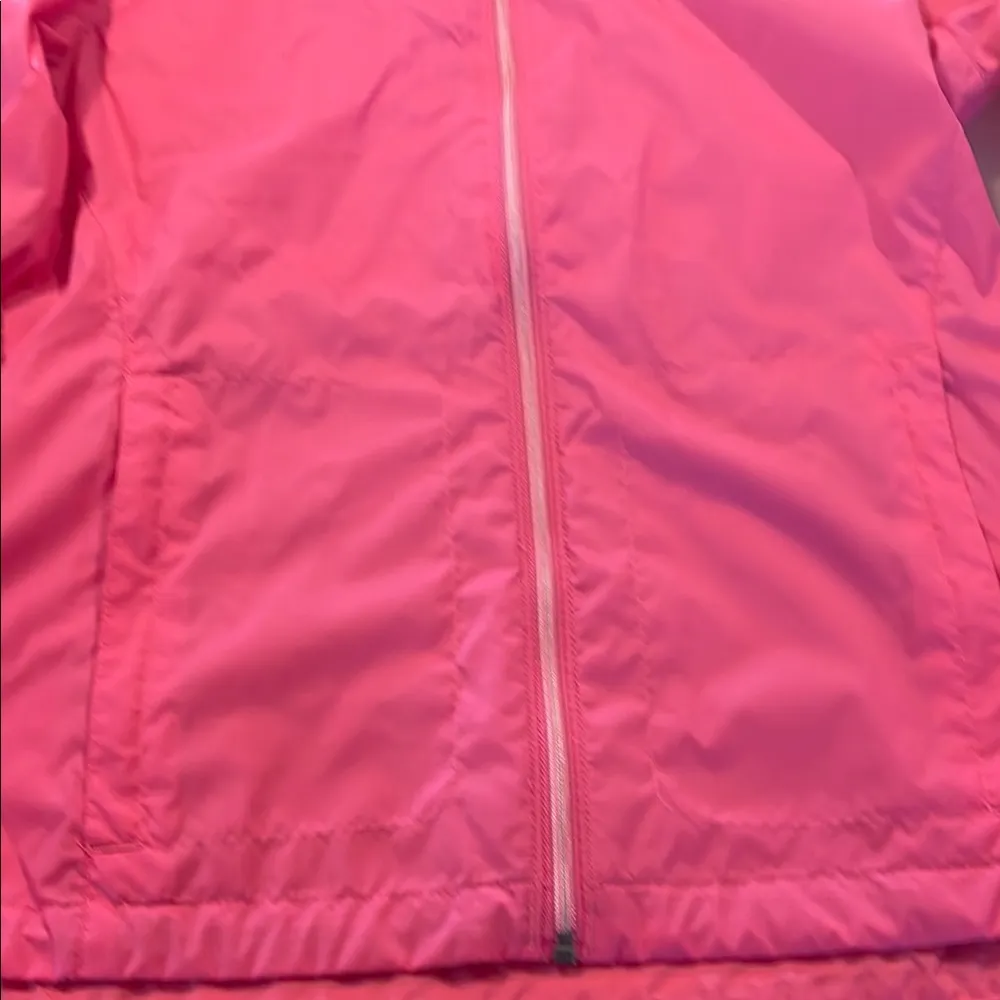 Columbia Pink Lightweight Hooded Rain Jacket Small - Image 3