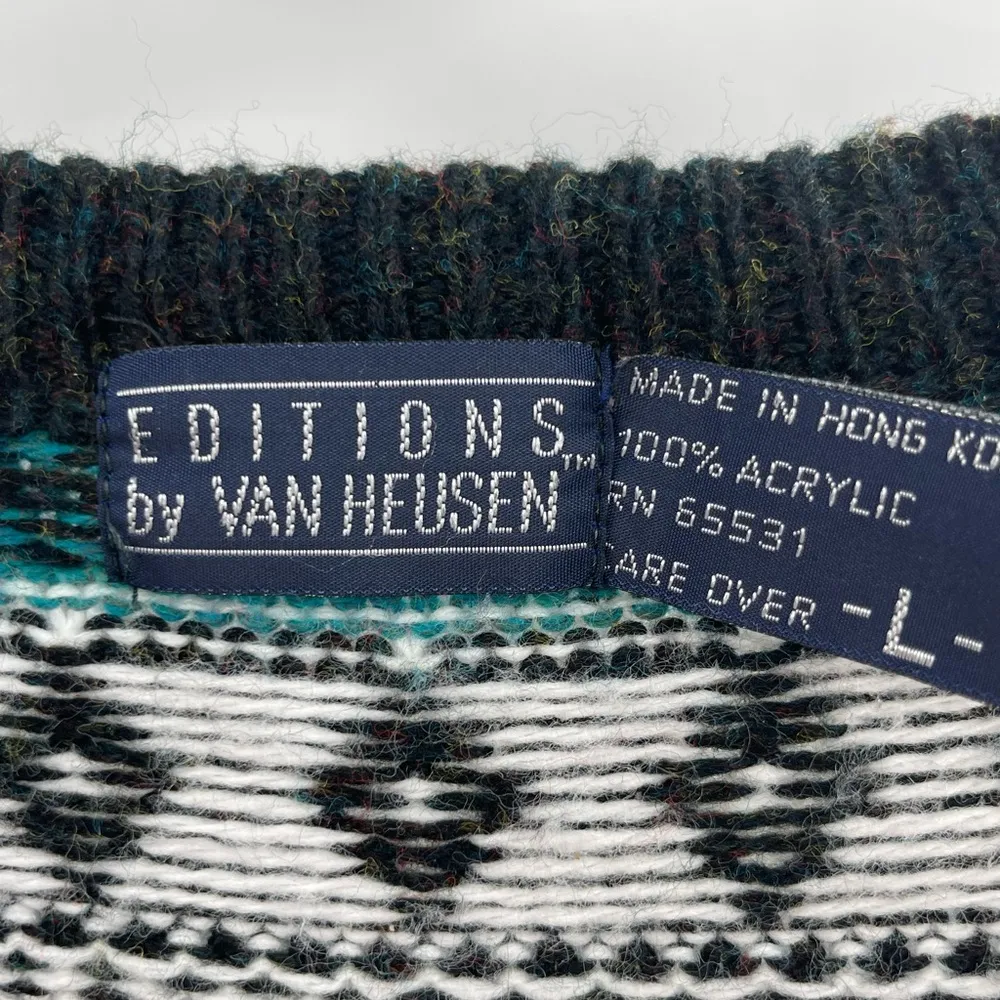 American Vintage Unisex Van Heusen Y2k boho Sweater Cardigan Grandpa Acrylic Vintage size large - Image 3