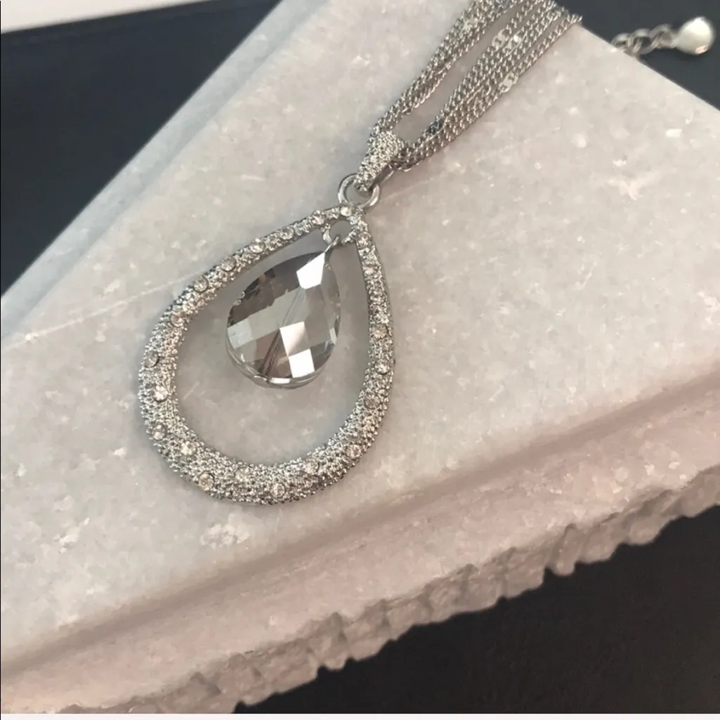 Alfani Silver tone multi strand Teardrop necklace - Image 3