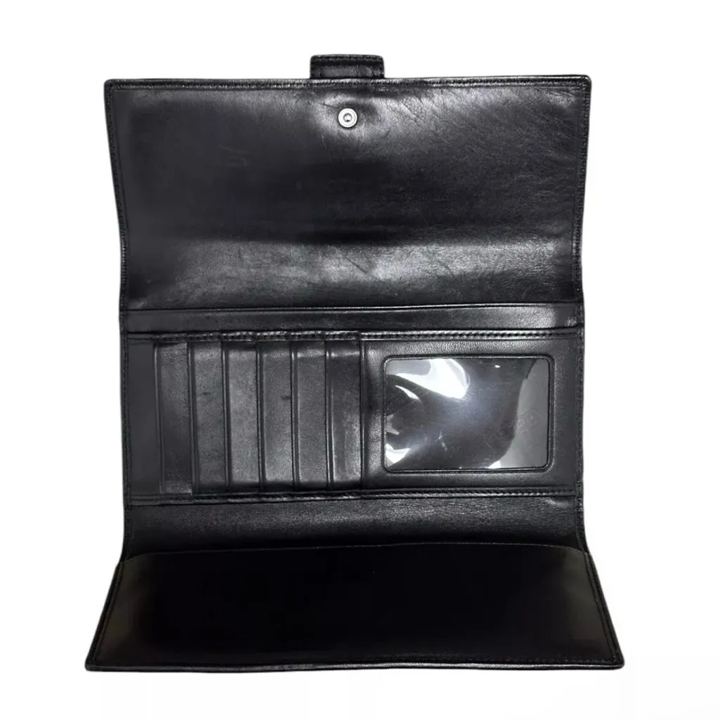 Coach Hampton Signature Black Buckle Wallet With Insert Tri-Fold - Image 15