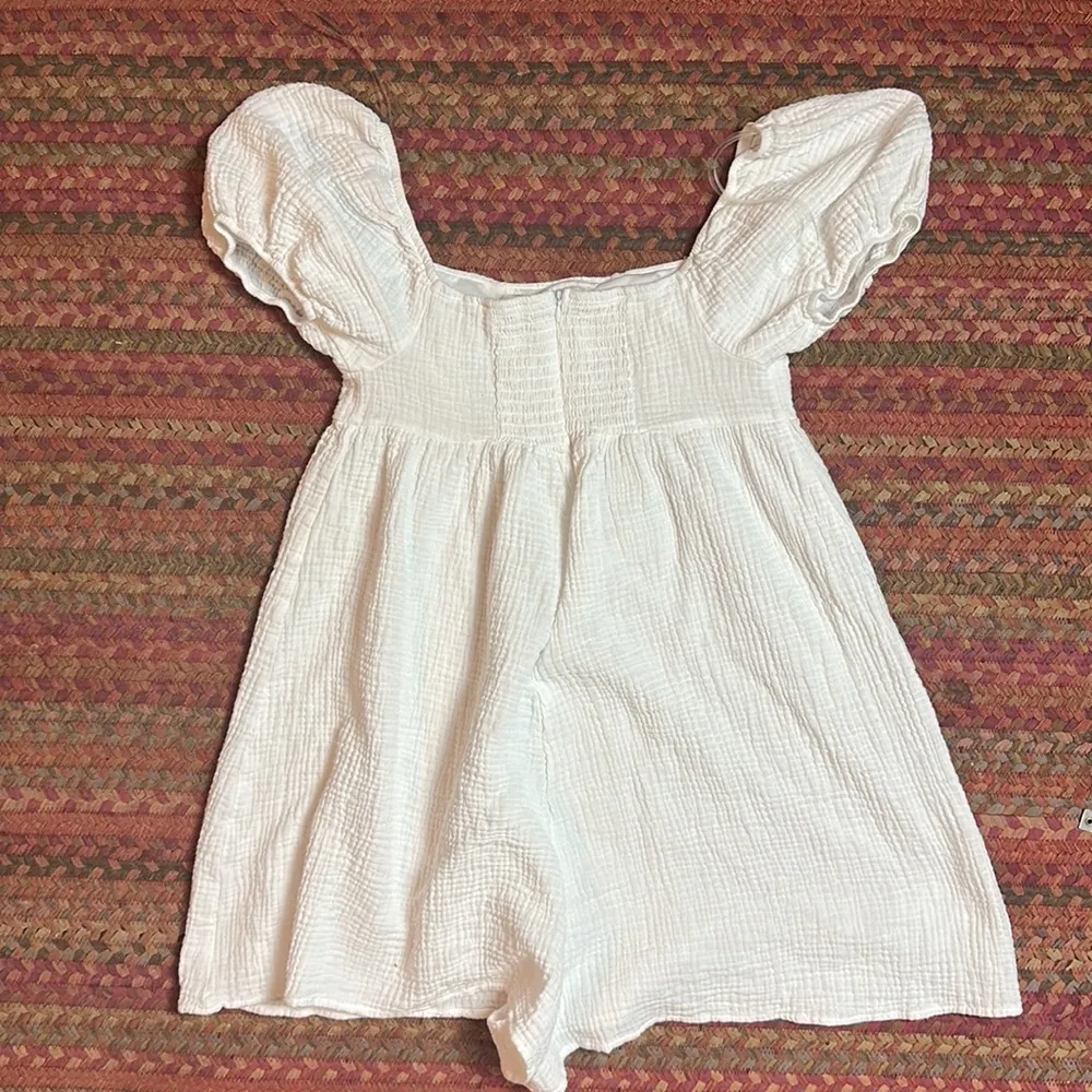 LA HEARTS WHITE PEASANT BOHO ROMPER / DRESS - Image 3
