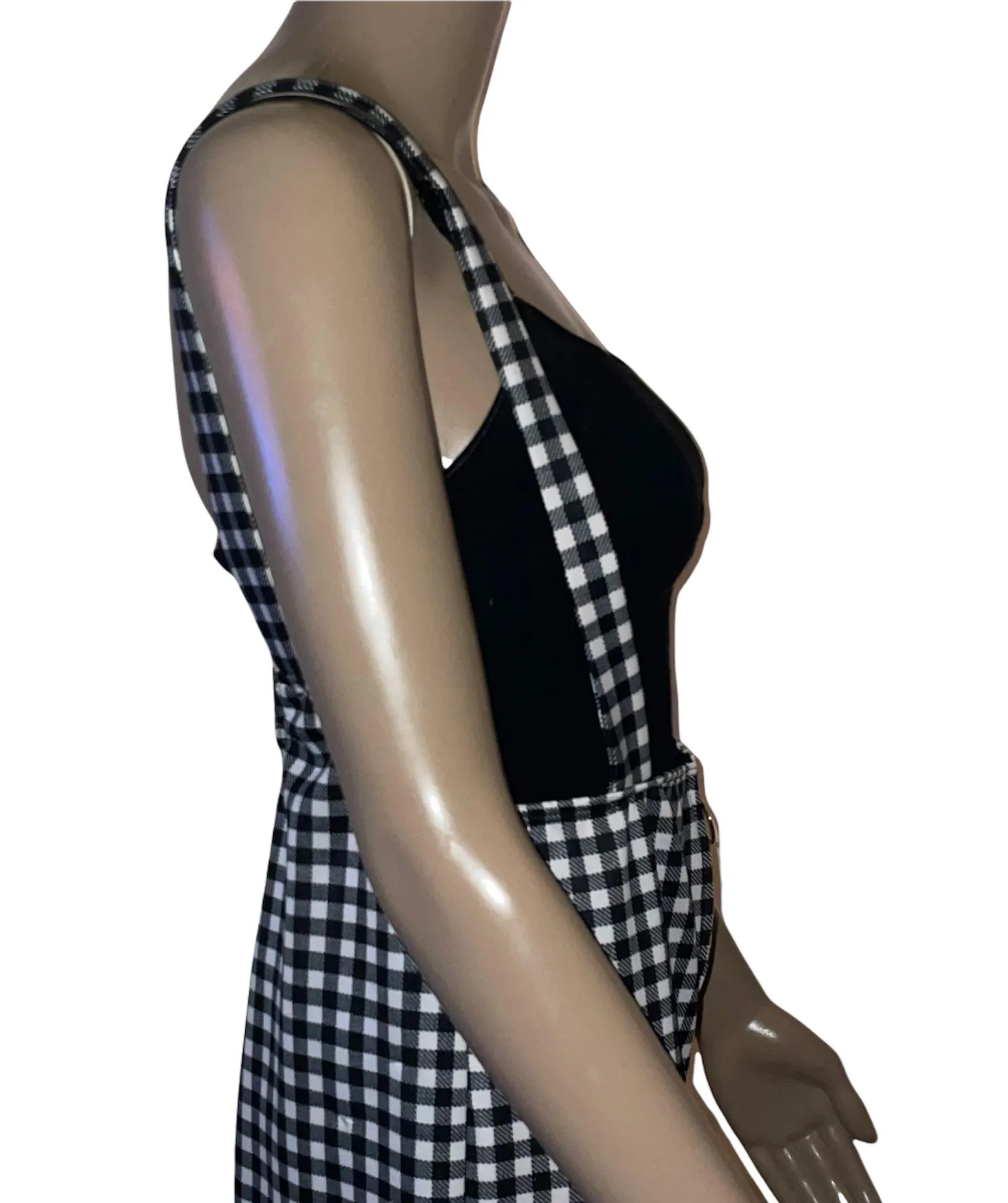 Gingham Check Pinafore Jumpsuit - Image 2