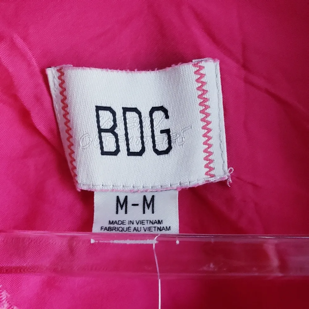 Urban Outfitters BDG Hot Pink Corduroy Cropped Distressed Denim Jacket NEW - Image 10