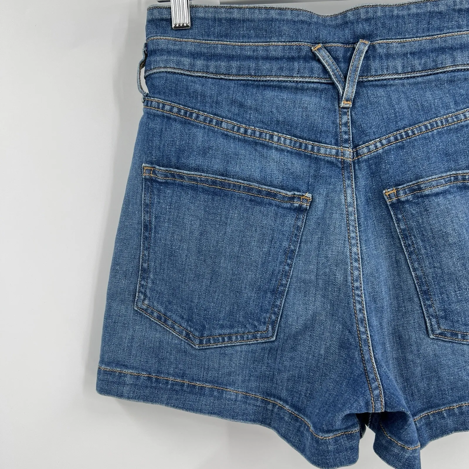 Veronica Beard Jaylen Denim Jean Shorts In Cornflower Blue High Rise Size 26 - Image 7