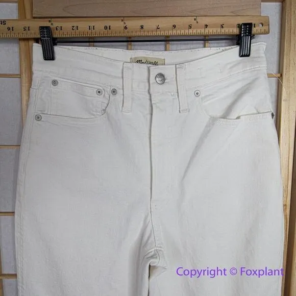 Madewell The‎ Perfect Vintage Straight Jean in Tile White: Ripped-Knee, 27 - Image 7