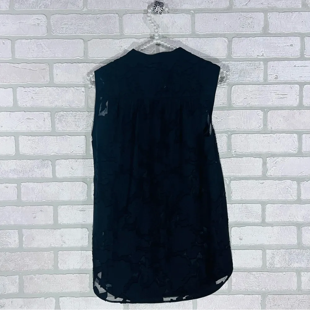 CAbi Style 5346 Clip Art Rose Black Sleeveless Top Size XS - Image 6