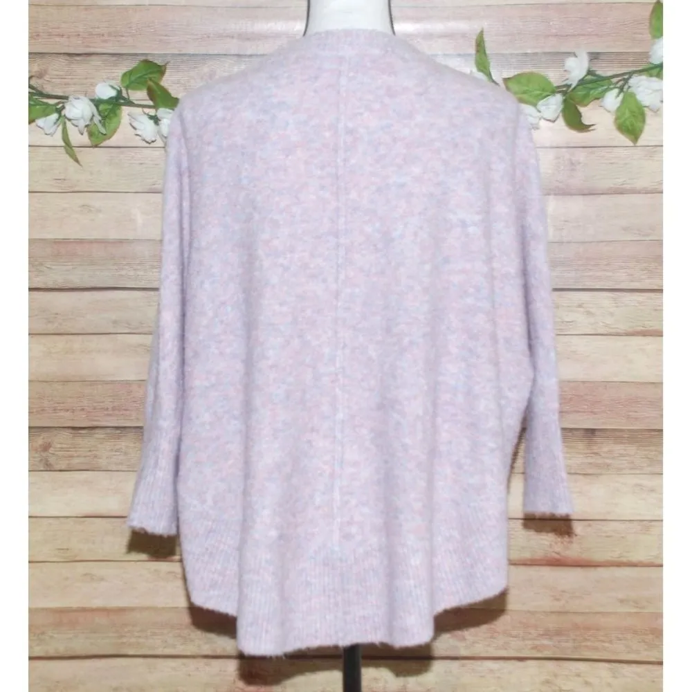 Lou & Gray for Loft Oversized Size XS Pull Over Sweater Crew Neck Dolman Sleeve Purple - Image 9