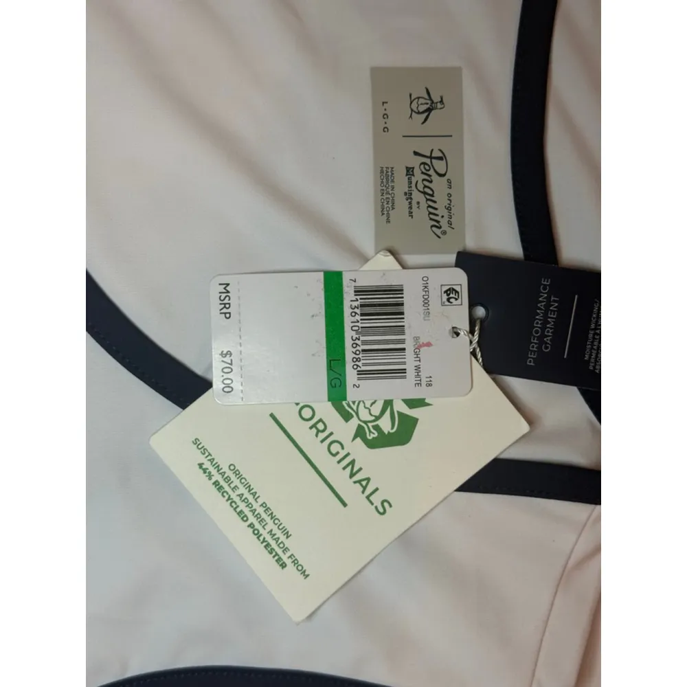 Penguin Women’s white Tank top Size L tennis or Golf - Image 6