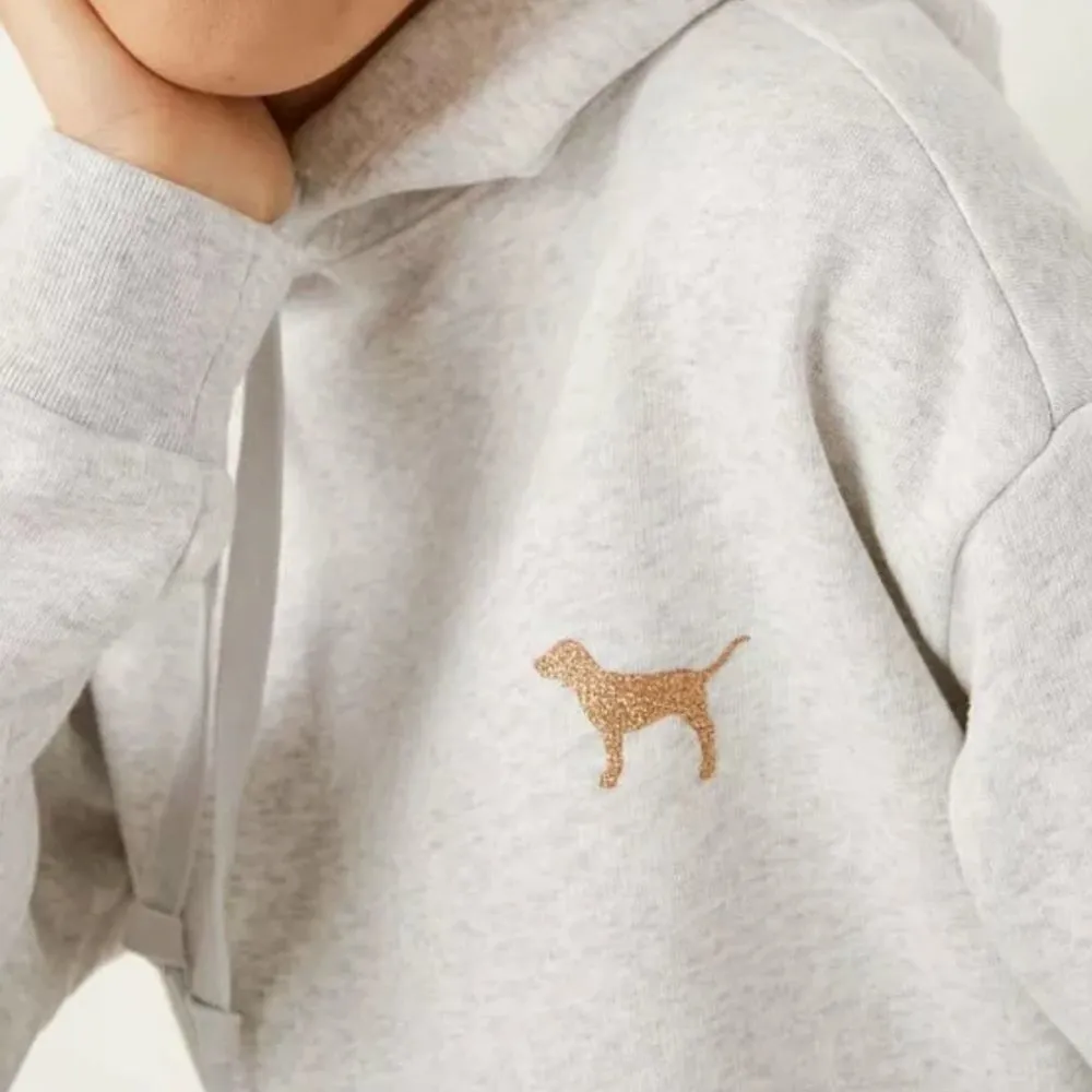 PINK GLITTER SIGNATURE DOG 
EVERYDAY LOUNGE CAMPUS PULLOVER SIZE XL - Image 3