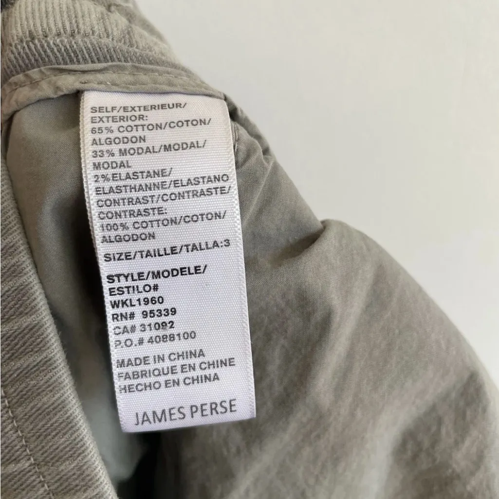 James Perse Wide Leg Relaxed Twill Pant Trouser in Greystone Women’s Size 3 M/L - Image 3