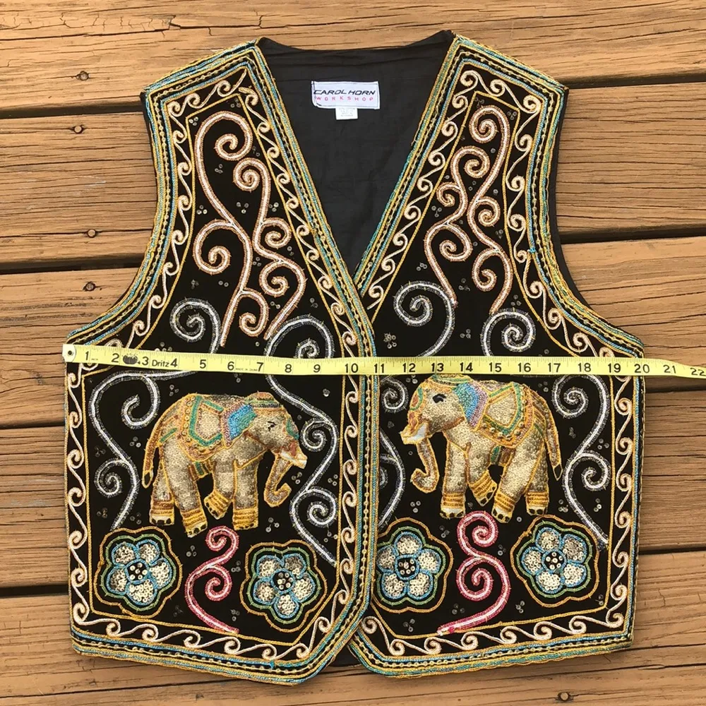 Boho Carol Horn tapestry Sequin Elephant Black Size undefined - Image 7
