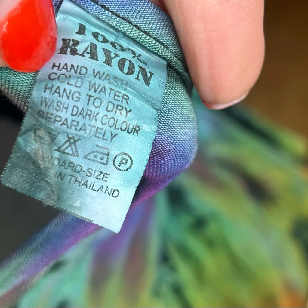 Tie Dye Rainbow Halter Top Open Back Boho Adjustable One Size Purple Size undefined - Image 6