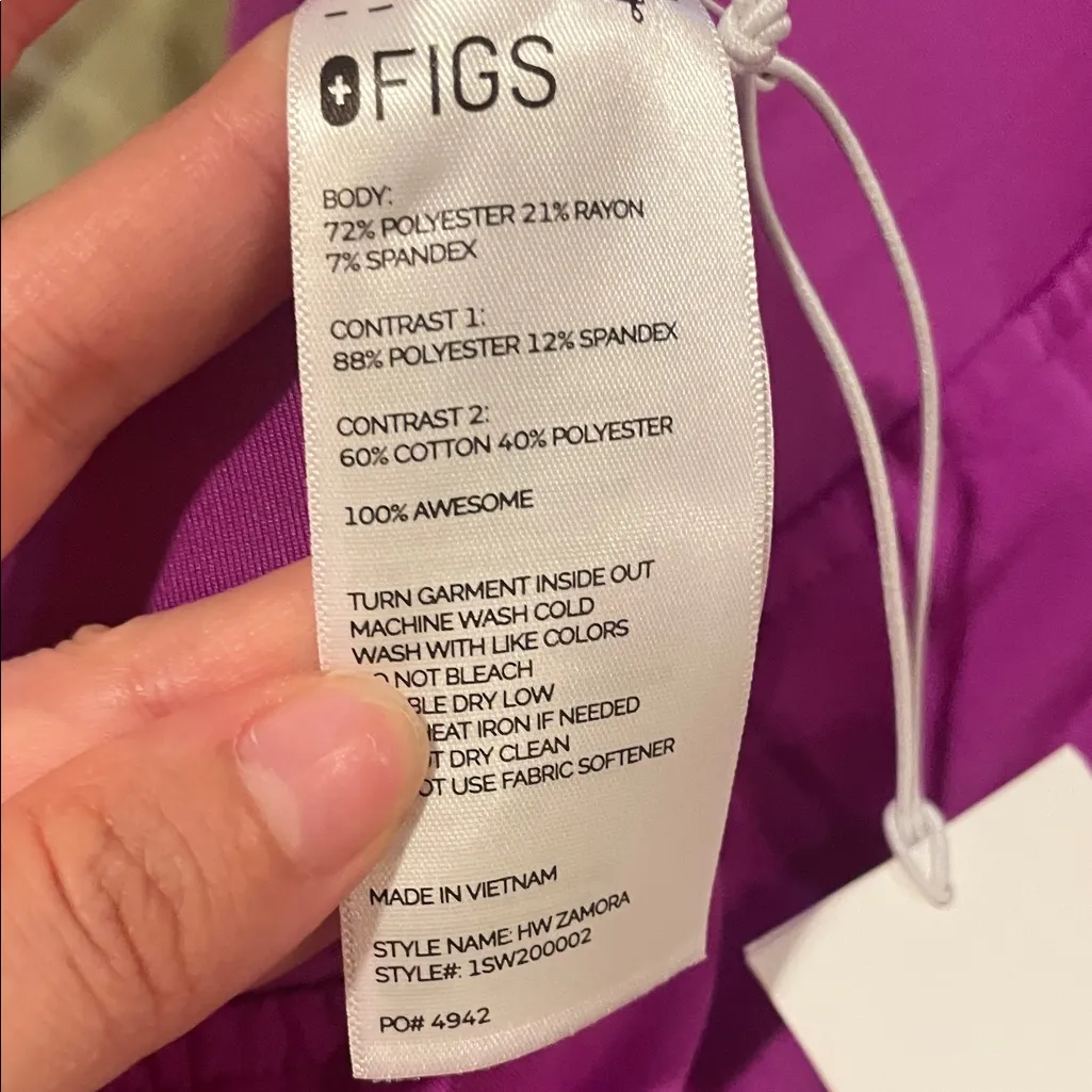 Womens New Figs High Waisted Zamora Yoga Jogger Scrub Pant Purple Jolt Plus 4XLP - Image 5