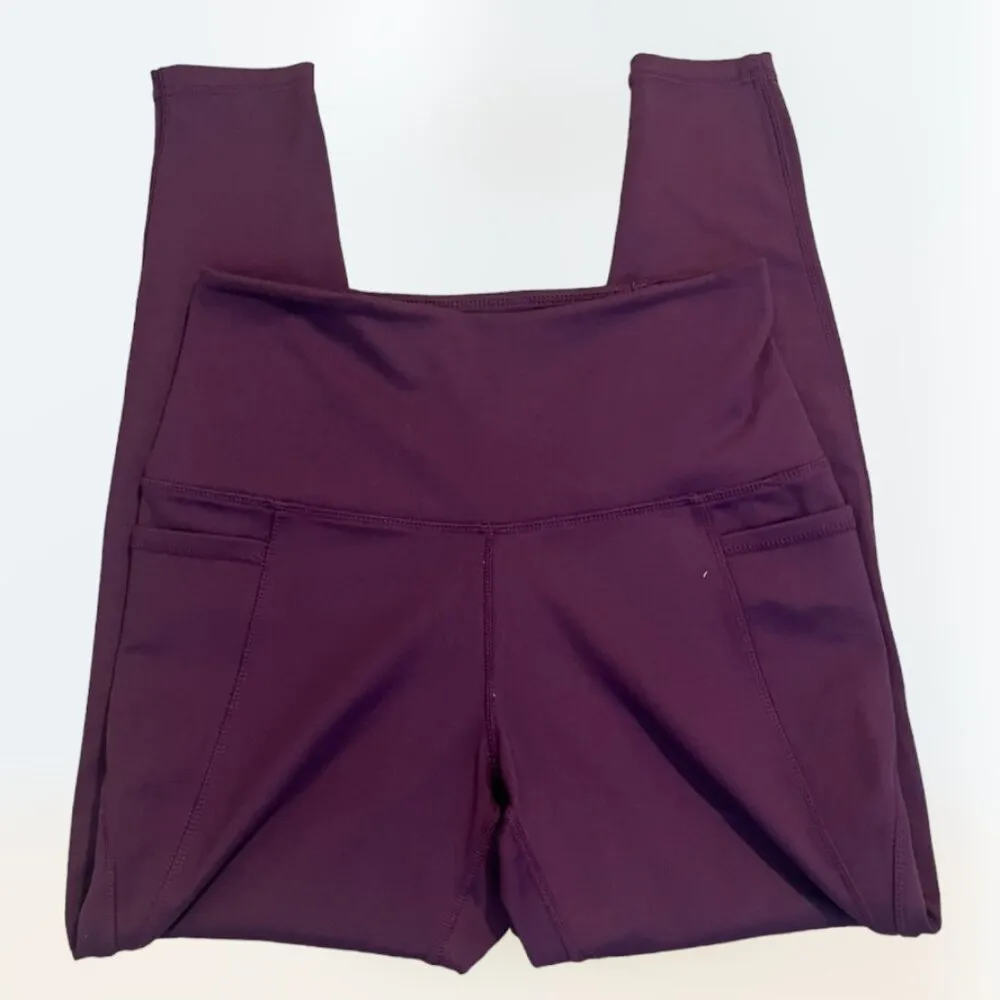 Women's athletic gym minimalist Danskin purple high waisted 7/8 leggings size M - Image 3