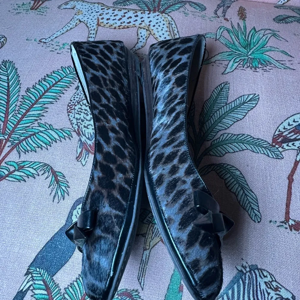 Designer Louise Et Cie Calf Hair Pointed Bow Women Classic Slip On Ballet Flats - Image 7