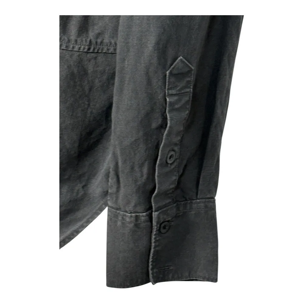 Anthropologie Cloth & Stone Utility Shirt Roll Tab Sleeves Gray Women Size Small - Image 4