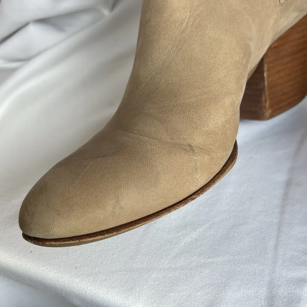 Nurture "Nolan" Suede Booties, Tan, 3" Heel, Size 9 Tan - Image 4