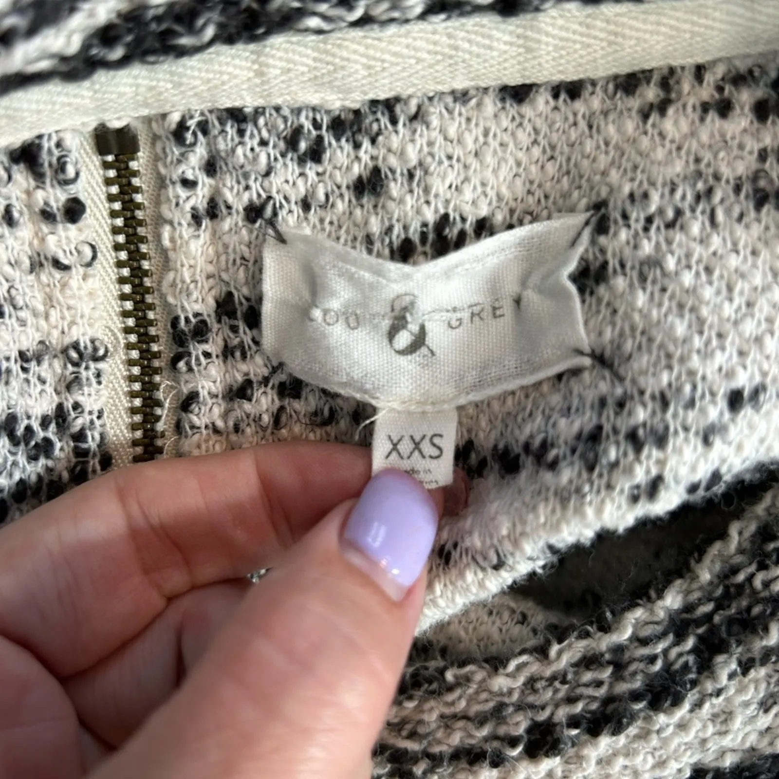 Anthropologie Lou & Grey Marbled Space Dye Zipper‑Back Sweater Size XXS - Image 9