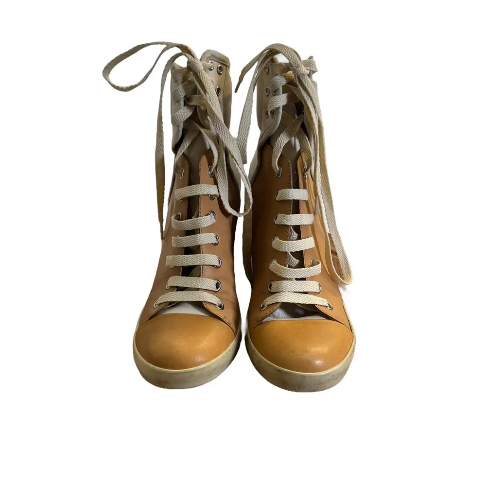 See by Chloe Colorblock Wedge Lace Up Sneaker EU 37.5 US 7/7.5 - Image 8
