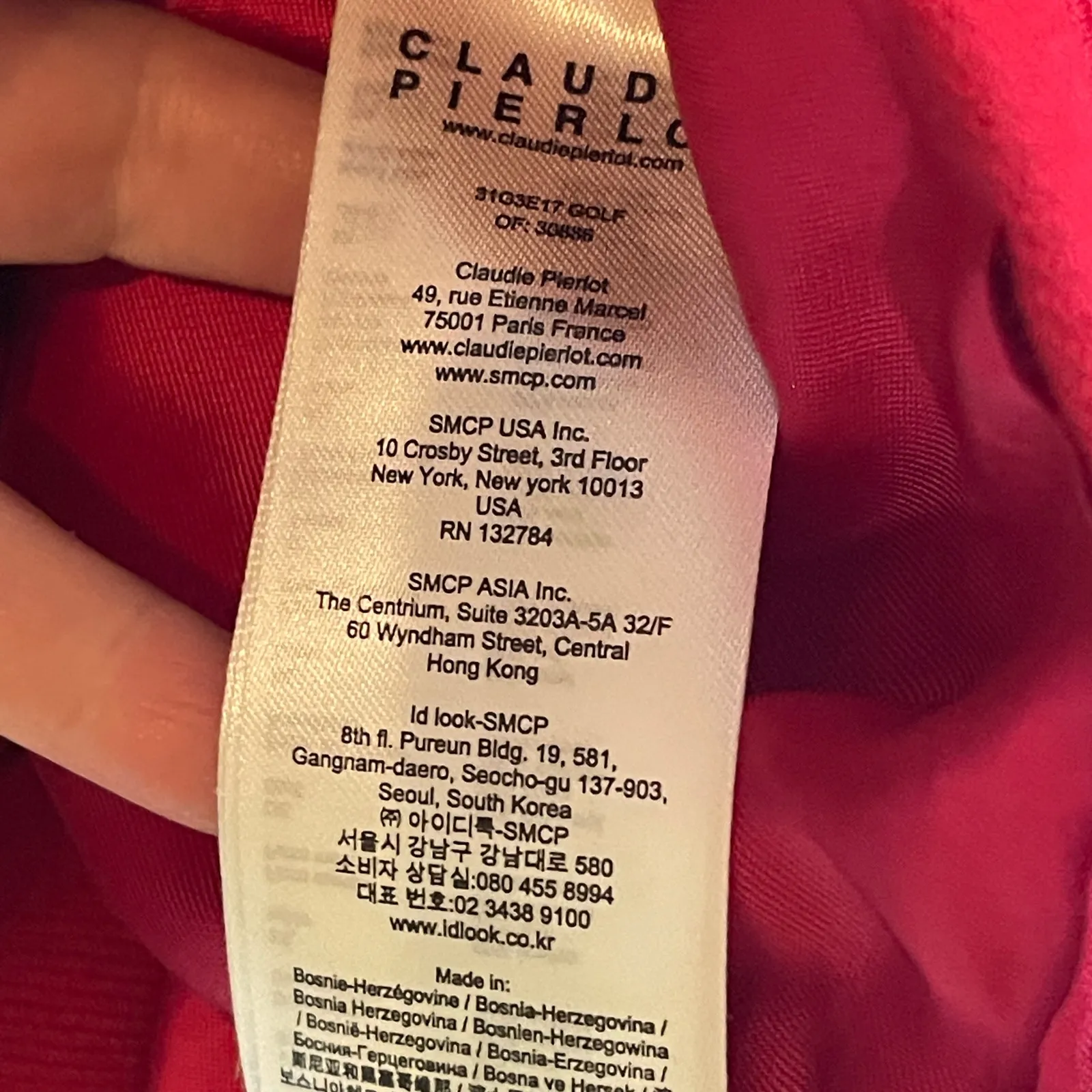 Claudie Pierlot red collarless full zip coat jacket ruffle shoulder 38 US 6 - Image 9