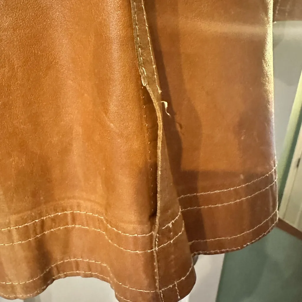 Genuine 1960s Vintage handmade reversible leather/suede jacket Tan Size XS - Image 16
