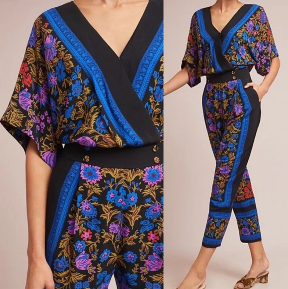 Anthropologie Scarf-Printed Jumpsuit - Image 2