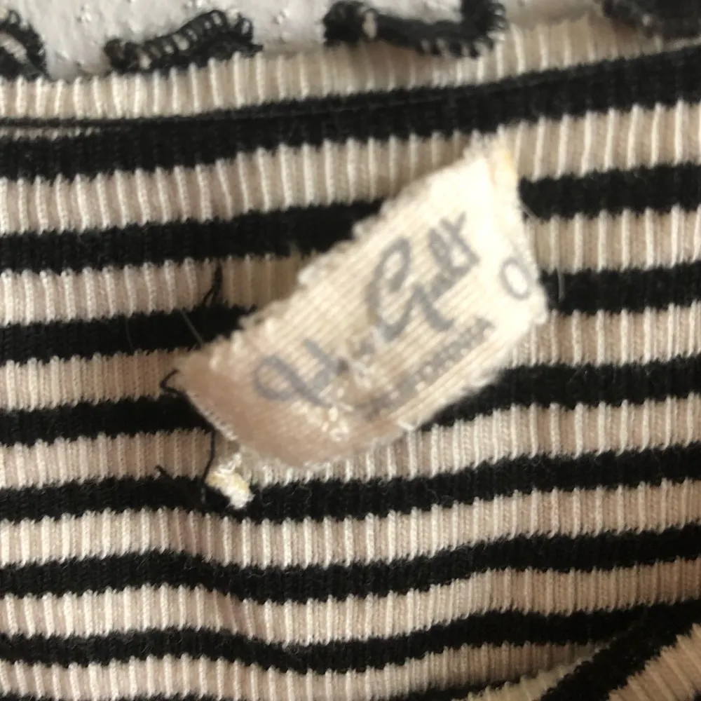 John Galt (Brandy Melville) Top Striped Off Shoulder Cropped Tee One Size EUC - Image 5