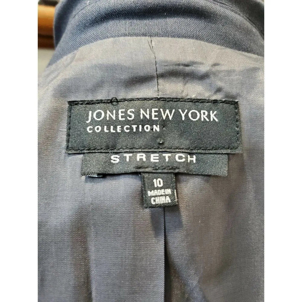 Jones NewYork Women's Blue Polyester Long Sleeve One Button Regular Size 10 - Image 8