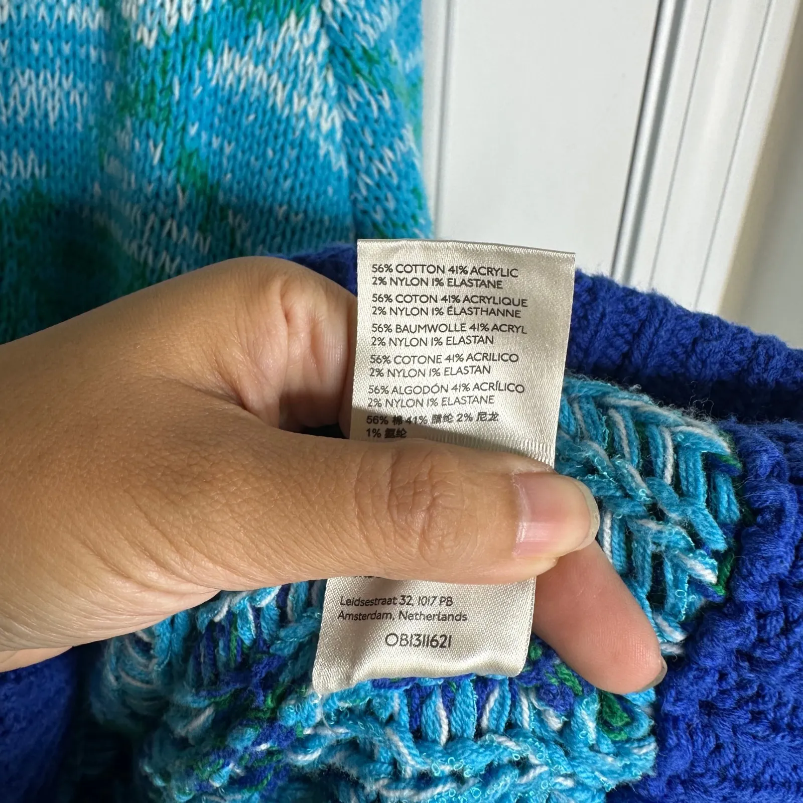 Free‎ People Bali Bound blue ocean chunky sweater cardigan size XL hooded boho - Image 8