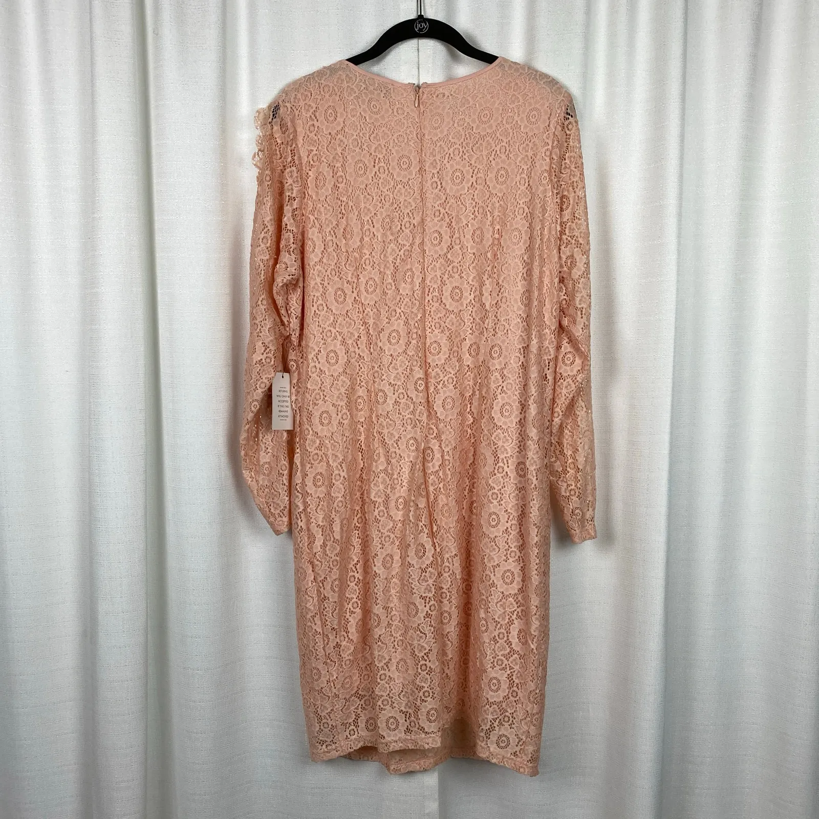 Eloquii Pink Orange Lace Long Sleeve Shift Dress Sz.16W NWT - Image 7