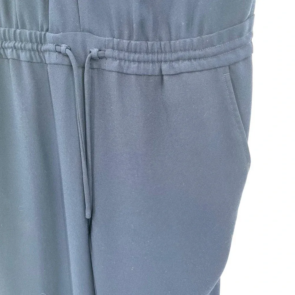 VINCE Navy Blue Zip Front Short Sleeve‎ Jumpsuit Size 2 - Image 5
