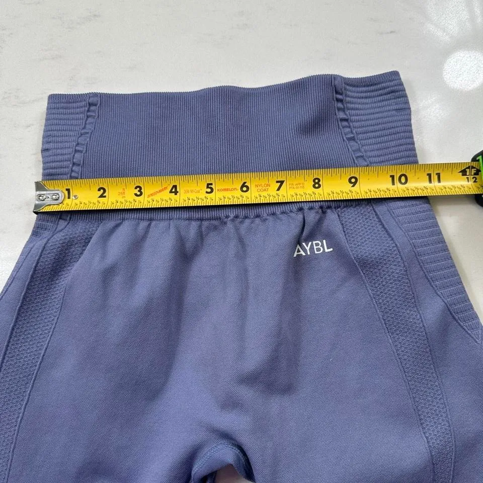 AYBL Contour Seamless Leggings Womens S High Rise Blue Gym Bodybuilding - Image 4