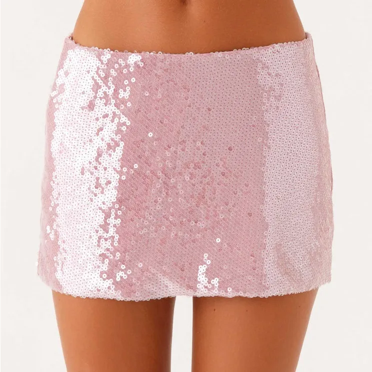 Peppermayo Made For You Pink Sequin Mini Skirt - Image 2